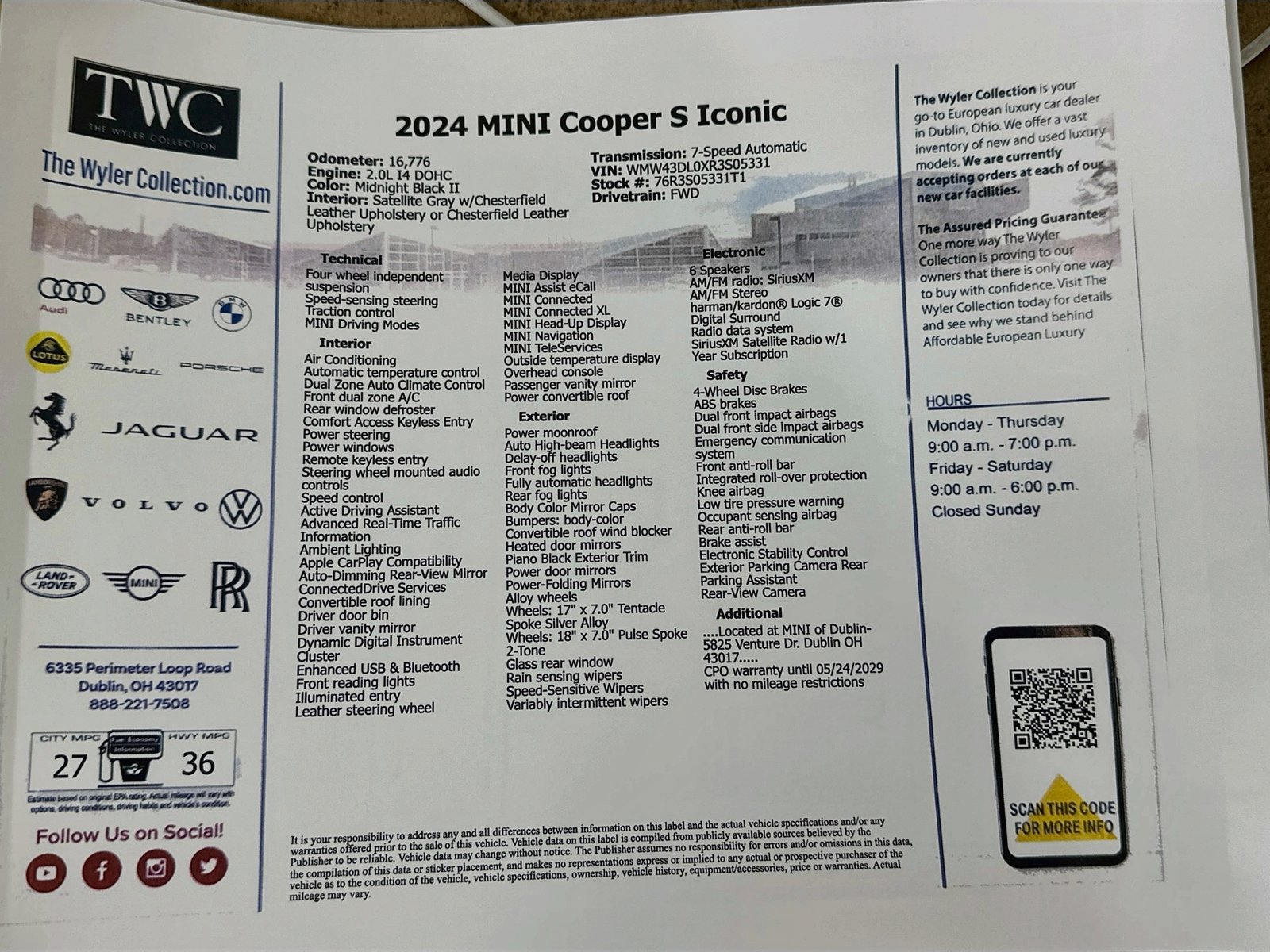 Certified 2024 MINI Cooper S FWD image 44