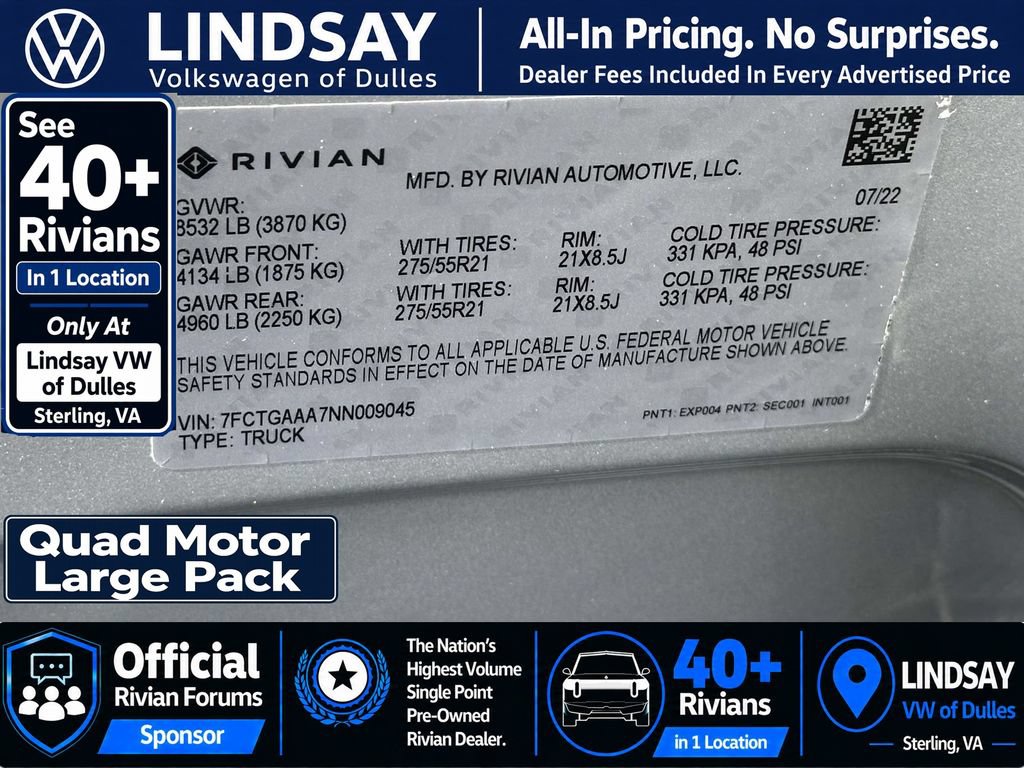 Used 2022 Rivian R1T Adventure AWD/4WD image 30