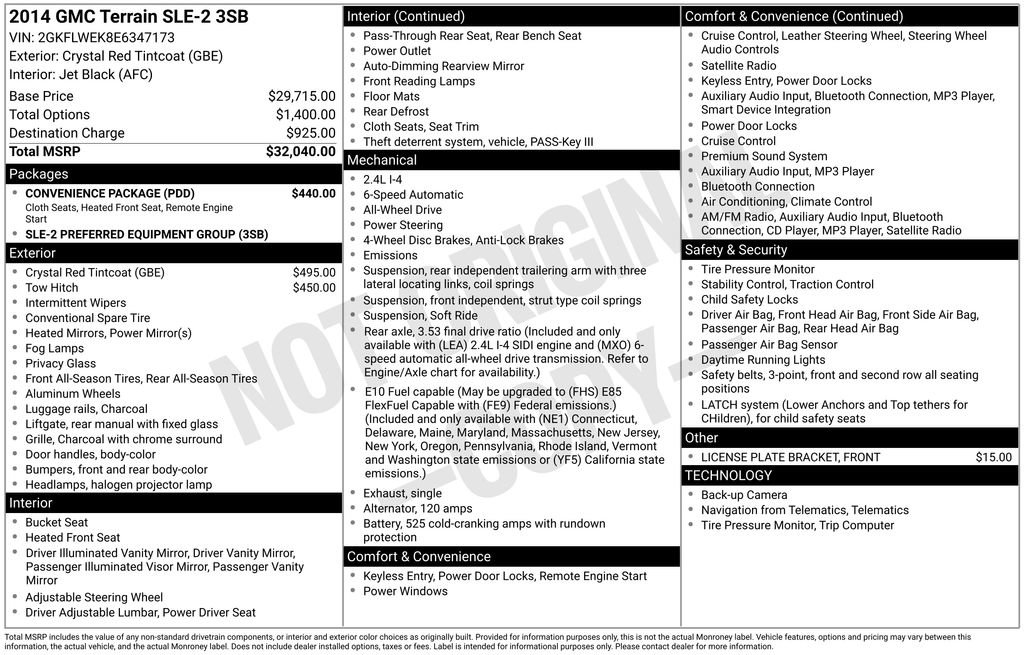 Certified 2014 GMC Terrain SLE w/ Convenience Package image 5