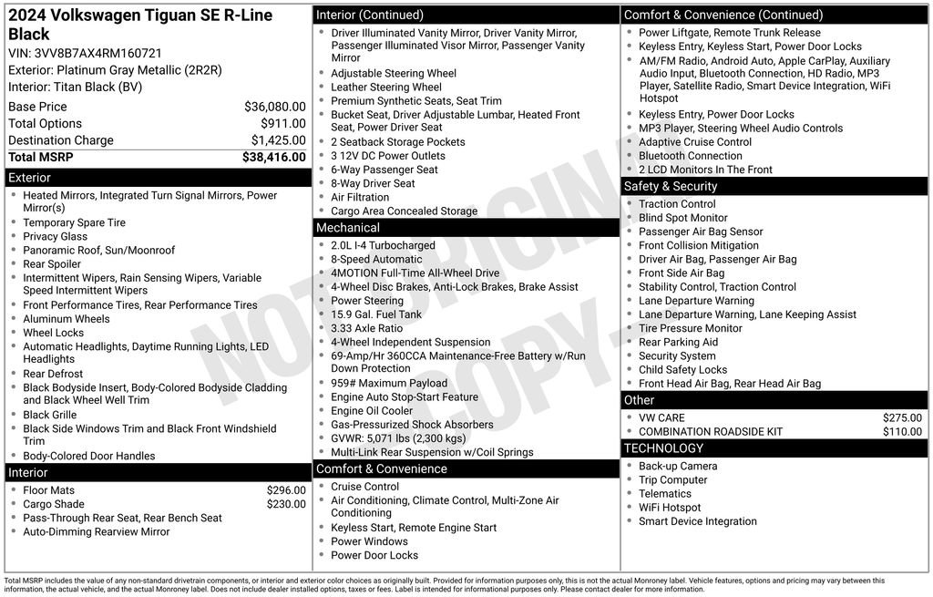 Used 2024 Volkswagen Tiguan SE R-Line image 3