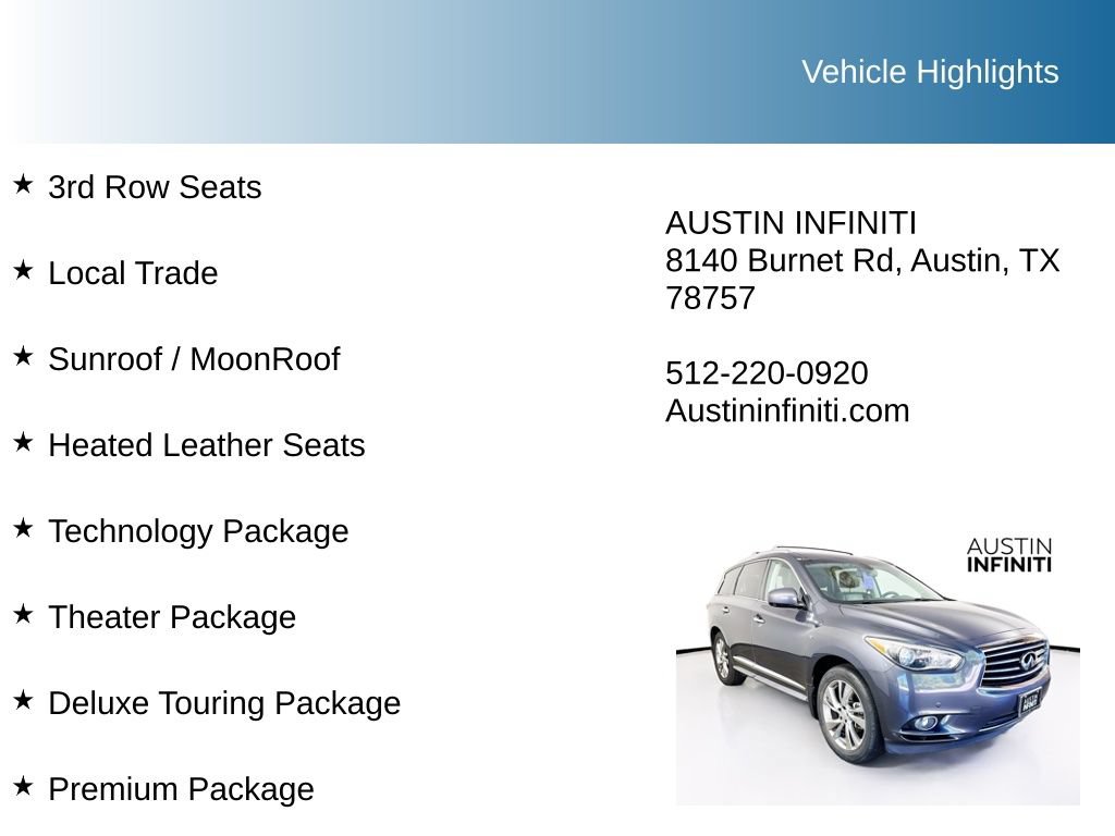 Used 2014 INFINITI QX60 Luxe w/ Deluxe Touring Package AWD/4WD image 10