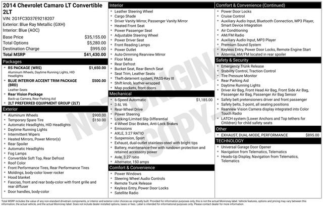 Used 2014 Chevrolet Camaro LT w/ RS Package video 2