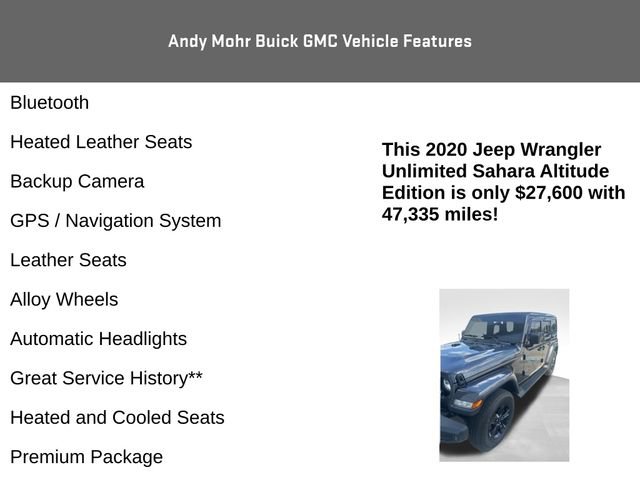 Used 2020 Jeep Wrangler Unlimited Sahara AWD/4WD image 4