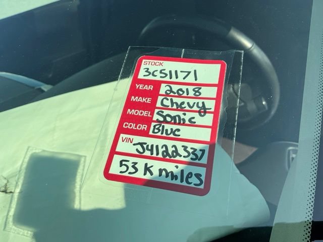 Used 2018 Chevrolet Sonic LT w/ Fun and Sun Package FWD image 33