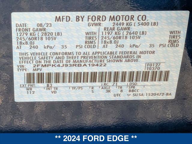 Certified 2024 Ford Edge SEL w/ Convenience Package image 24