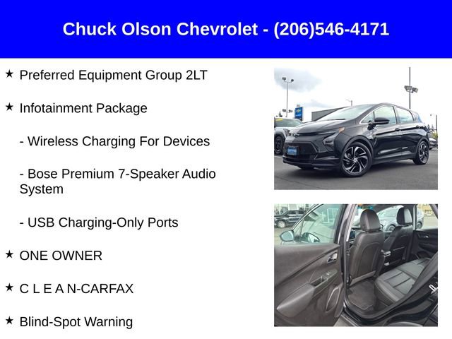Certified 2023 Chevrolet Bolt LT w/ Infotainment Package FWD image 4