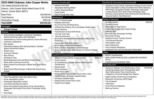 Used 2023 MINI Cooper Clubman John Cooper Works image 37