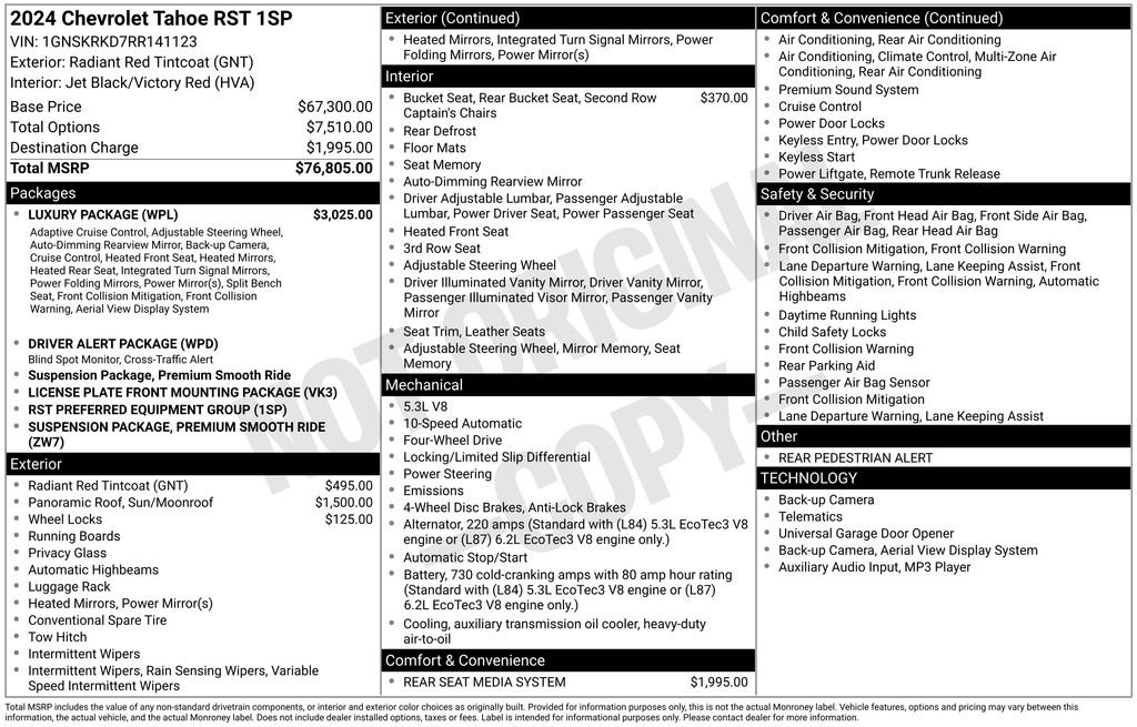 Used 2024 Chevrolet Tahoe RST w/ Luxury Package AWD/4WD image 34
