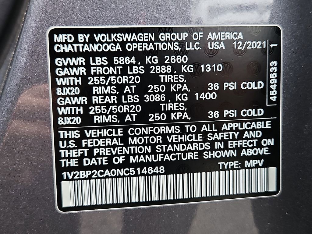 Certified 2022 Volkswagen Atlas SEL image 29