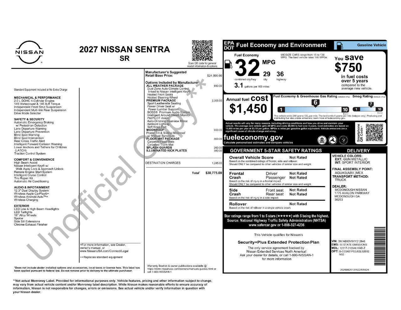Used 2027 Nissan Sentra SR w/ SR Premium Package FWD image 33