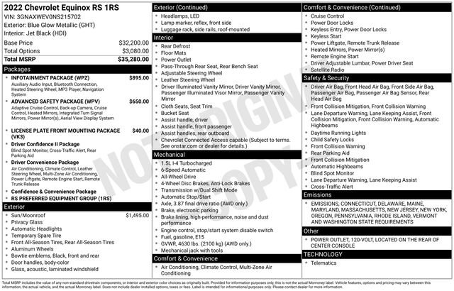 Used 2022 Chevrolet Equinox RS w/ Infotainment Package image 28