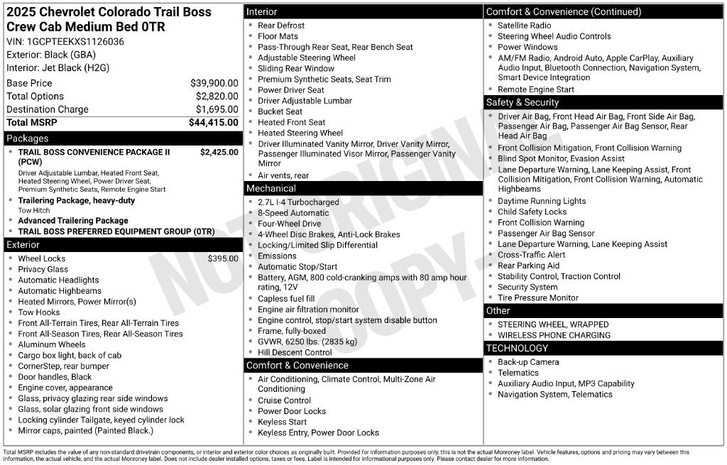 Used 2025 Chevrolet Colorado Trail Boss AWD/4WD image 35