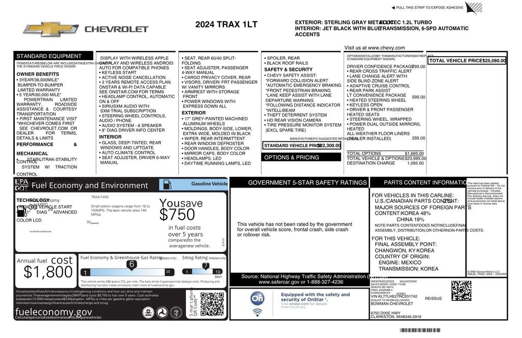 Used 2024 Chevrolet Trax LT w/ Driver Confidence Package FWD image 10