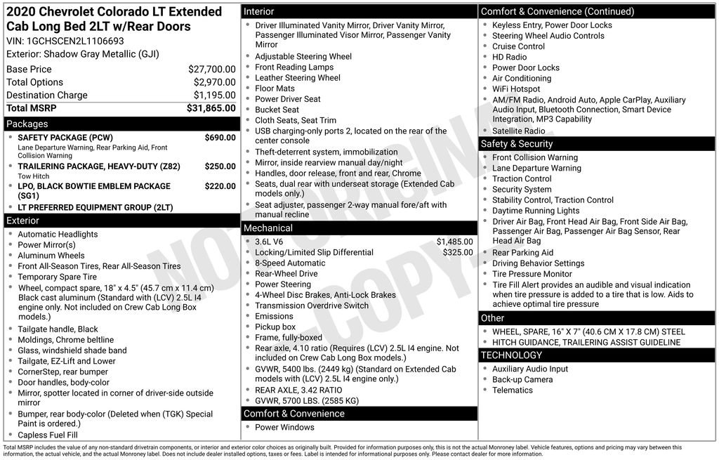 Used 2020 Chevrolet Colorado LT w/ Safety Package RWD image 5
