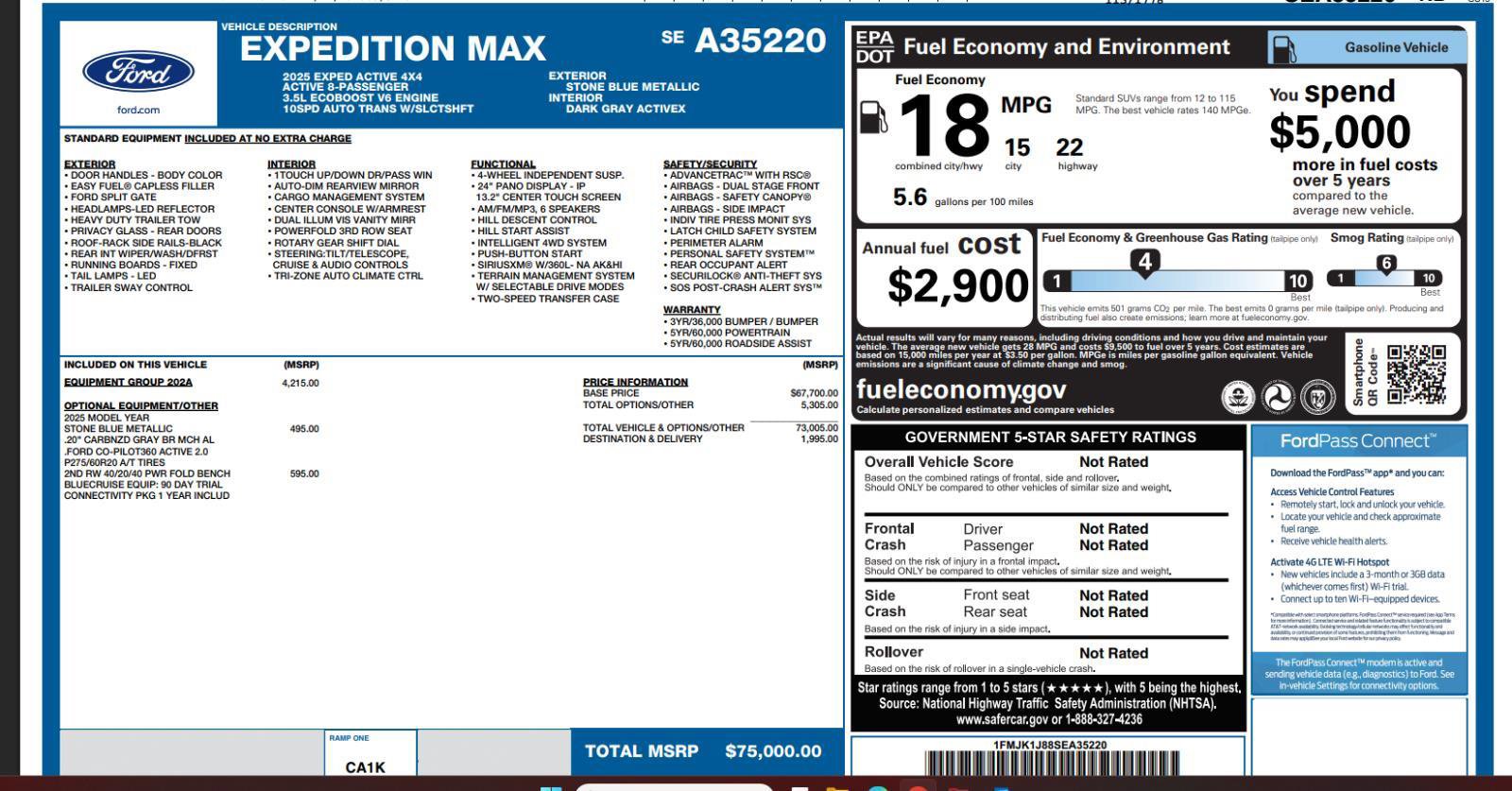 Used 2025 Ford Expedition Max Active AWD/4WD image 4