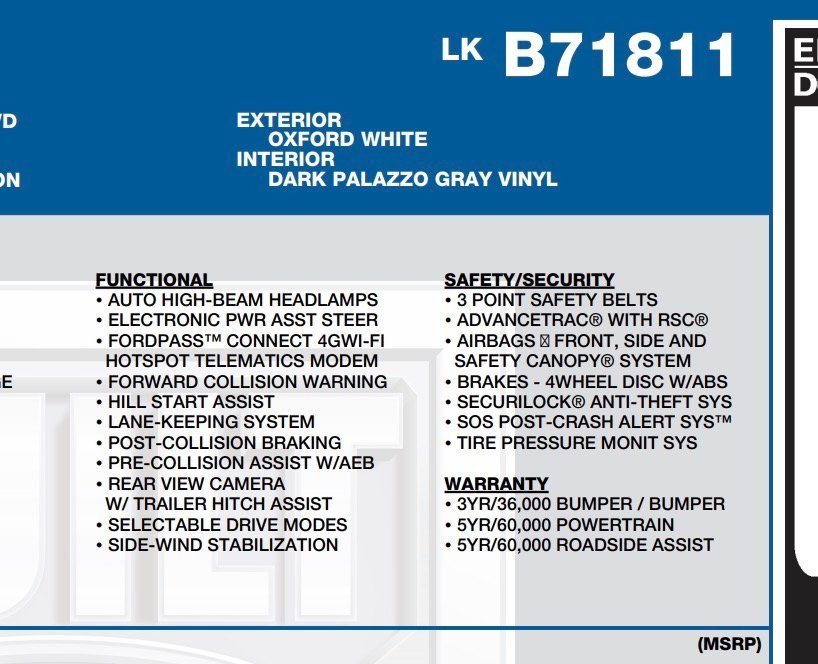 Used 2020 Ford Transit 250 Low Roof w/ Load Area Protection Package image 4