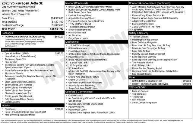 Used 2023 Volkswagen Jetta SE w/ Panoramic Sunroof Package FWD image 39