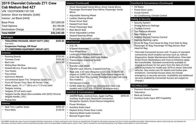 Used 2019 Chevrolet Colorado Z71 AWD/4WD image 3
