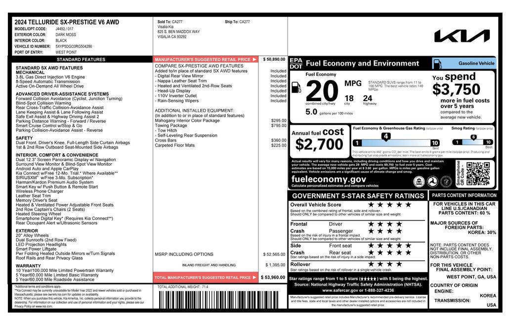 Used 2024 Kia Telluride SX Prestige w/ Towing Package image 3