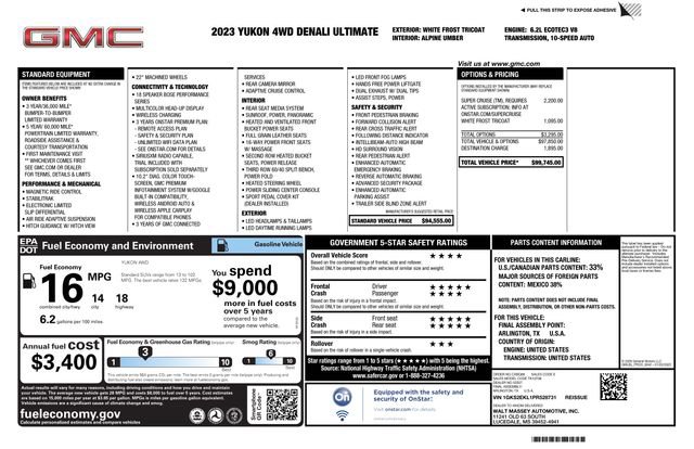 Used 2023 GMC Yukon Denali Ultimate AWD/4WD image 10