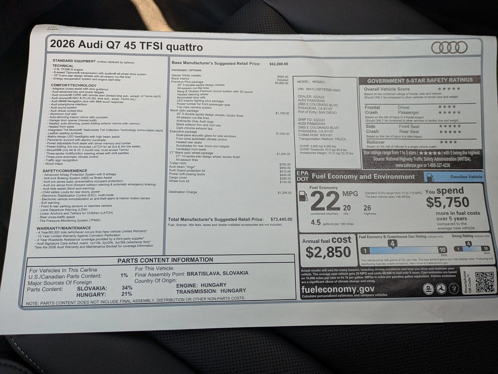 New 2026 Audi Q7 2.0T Premium Plus AWD/4WD image 18