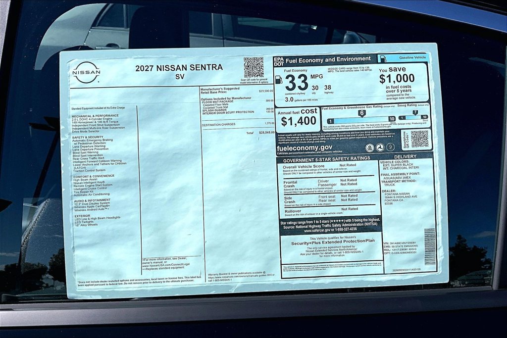 New 2027 Nissan Sentra SV FWD image 12