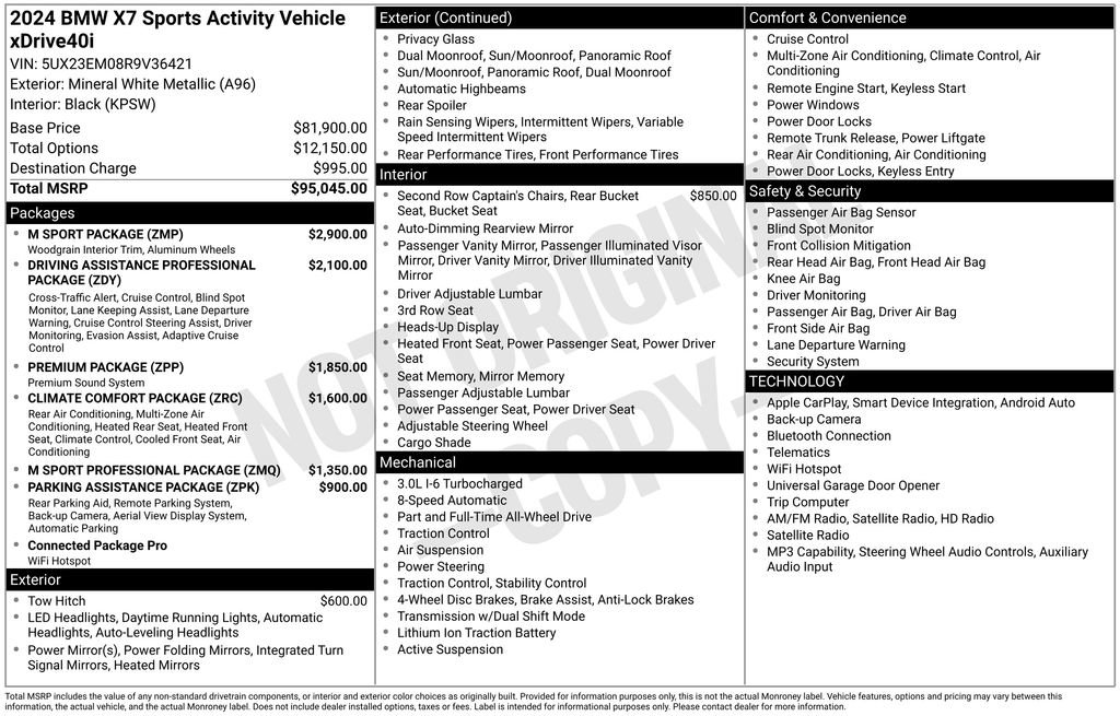 Certified 2024 BMW X7 xDrive40i w/ M Sport Package image 52