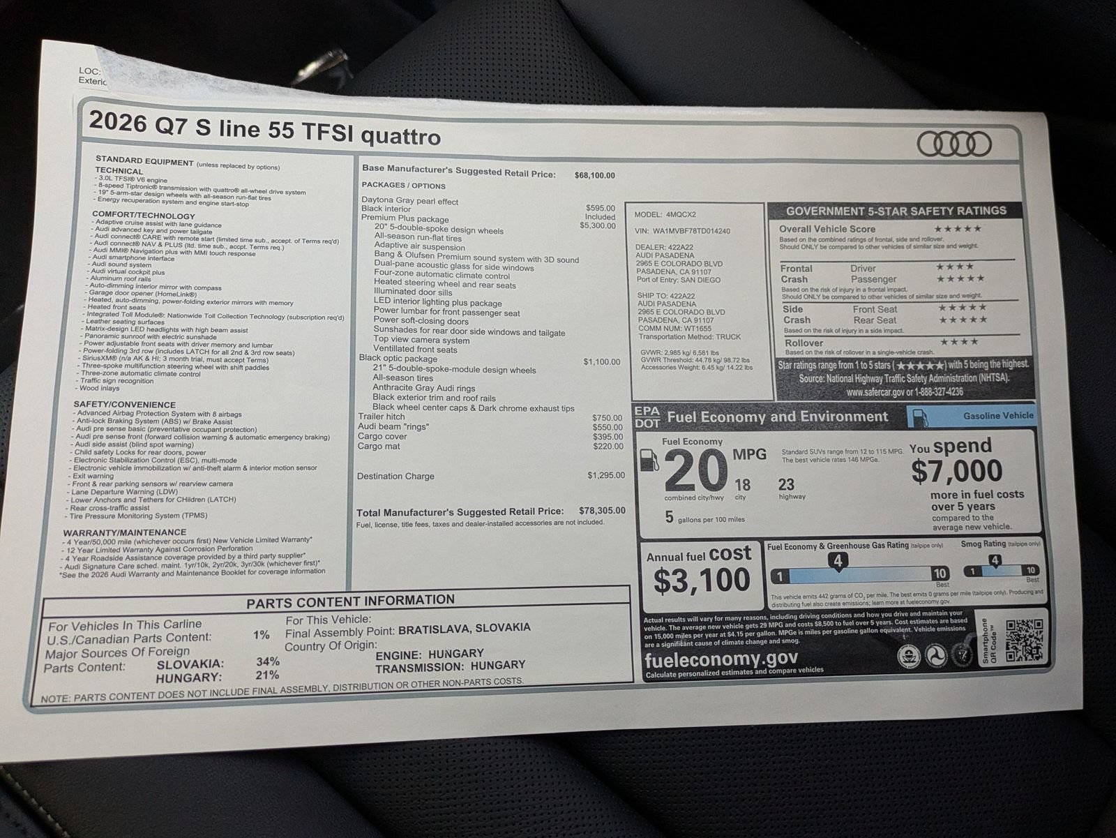 New 2026 Audi Q7 2.0T Premium Plus AWD/4WD image 18