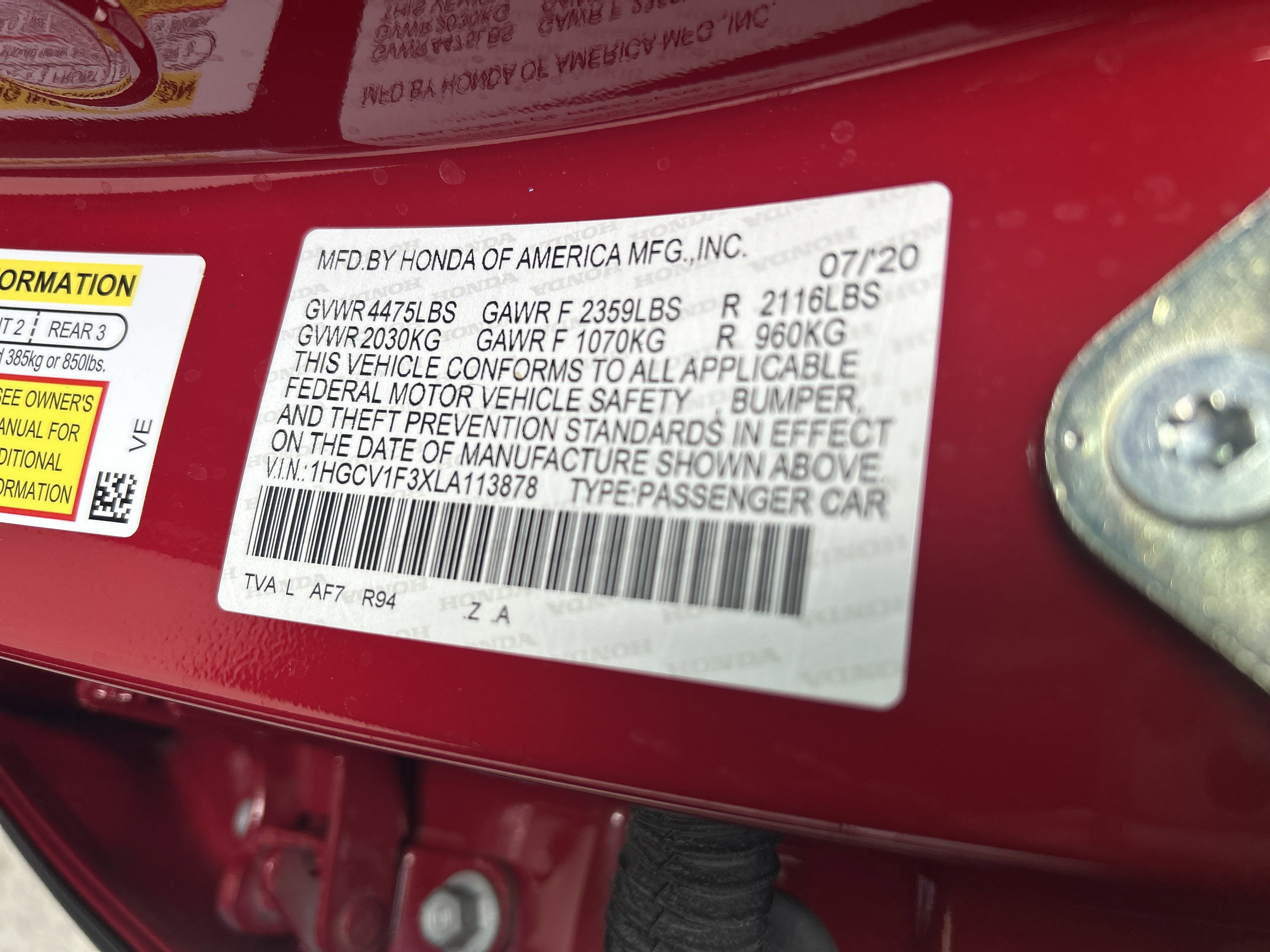 Certified 2020 Honda Accord Sport image 36