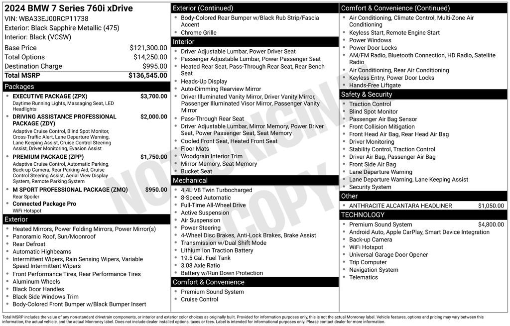 Used 2024 BMW 760i xDrive 760i xDrive w/ Executive Package image 5