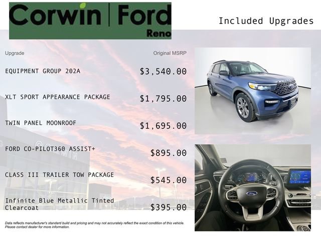 Certified 2021 Ford Explorer XLT w/ Equipment Group 202A image 3