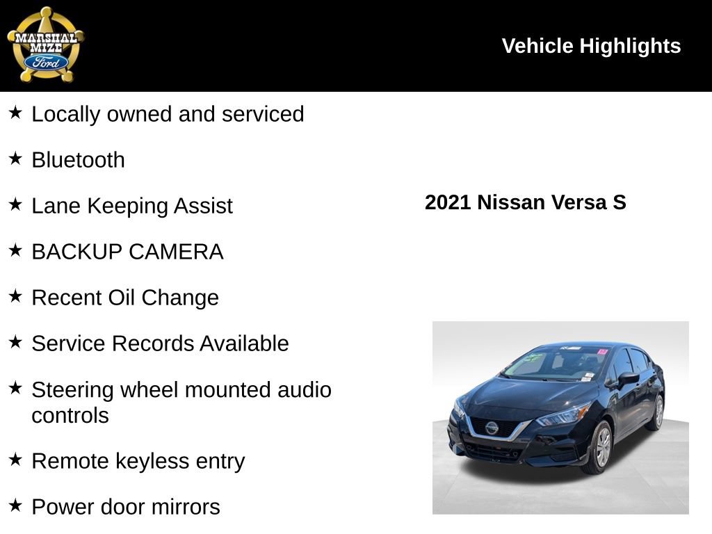 Used 2021 Nissan Versa S FWD image 2