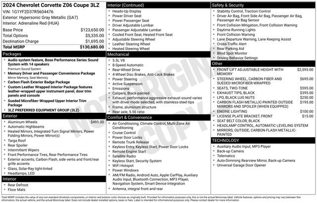 Used 2024 Chevrolet Corvette Z06 image 16