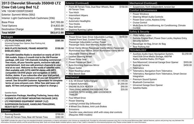 Used 2013 Chevrolet Silverado 3500 LTZ w/ LTZ Plus Package AWD/4WD image 3
