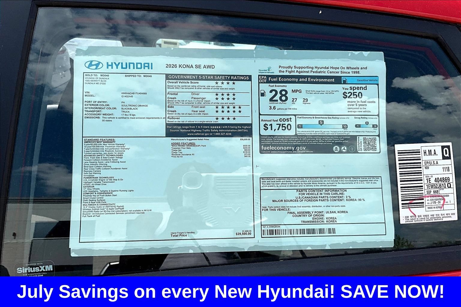 New 2026 Hyundai Kona SE AWD/4WD image 18