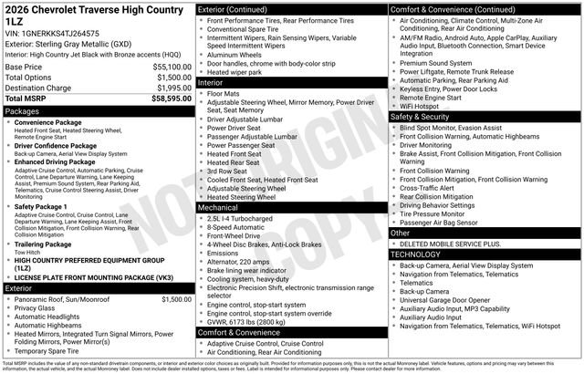 New 2026 Chevrolet Traverse High Country FWD image 4