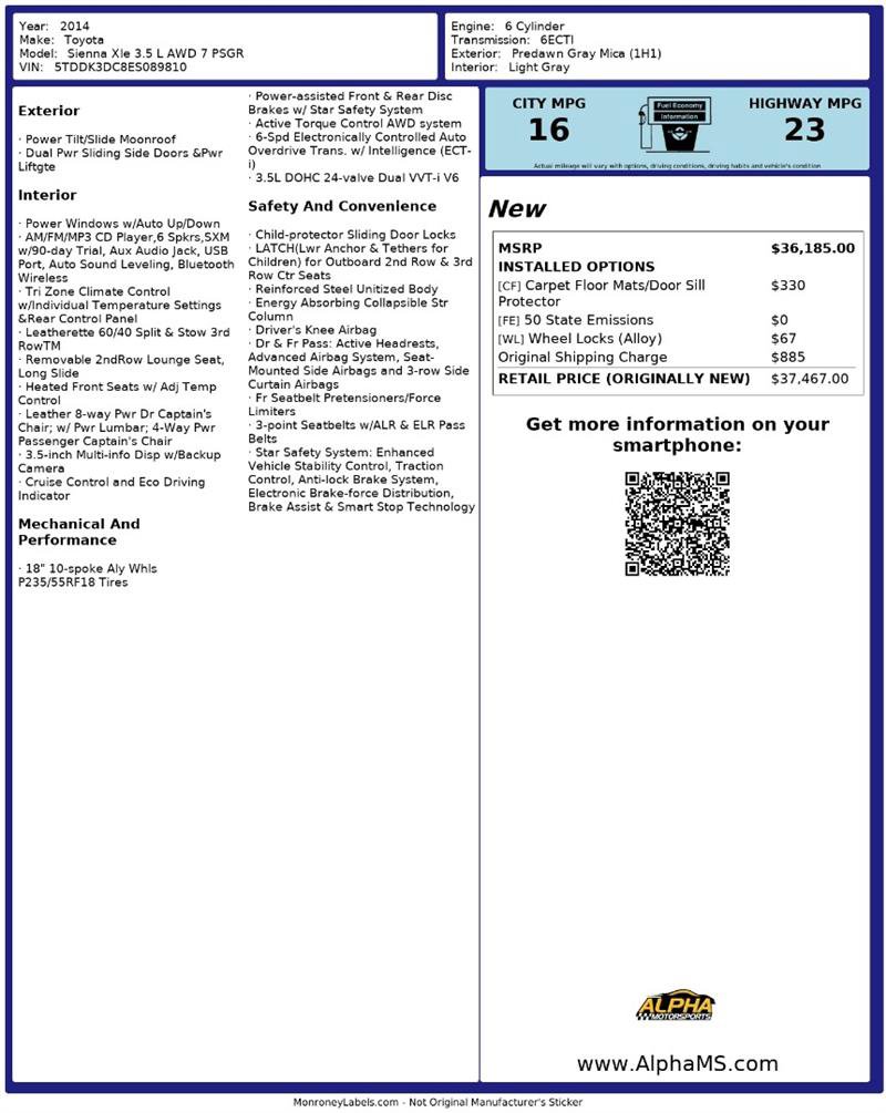 Used 2014 Toyota Sienna XLE image 3