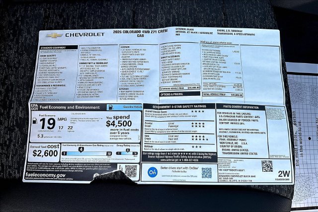 New 2026 Chevrolet Colorado Z71 w/ Technology Package AWD/4WD image 14