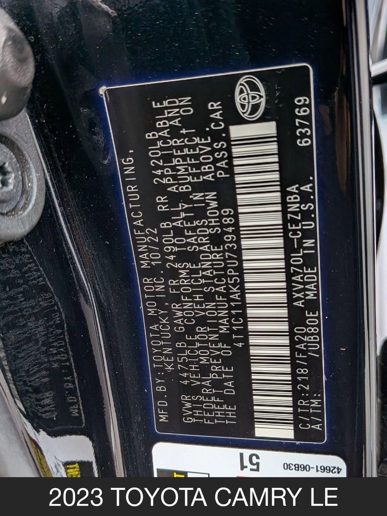 Used 2023 Toyota Camry LE w/ Protection Package (Q2) (TMS) FWD image 24