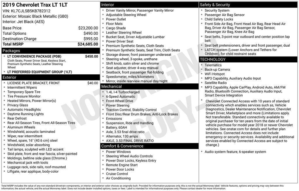 Used 2019 Chevrolet Trax LT w/ LT Convenience Package FWD image 41