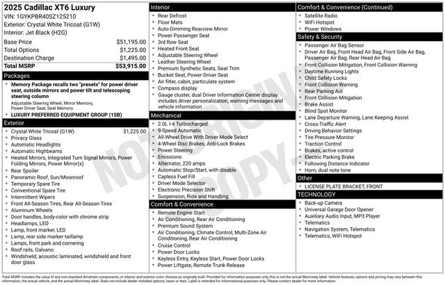 New 2025 Cadillac XT6 Luxury image 2