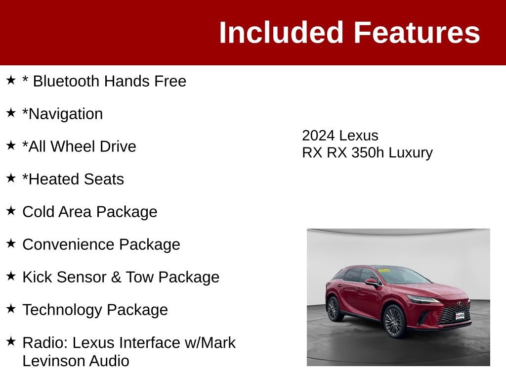 Used 2024 Lexus RX 350 w/ Convenience Package AWD/4WD image 3