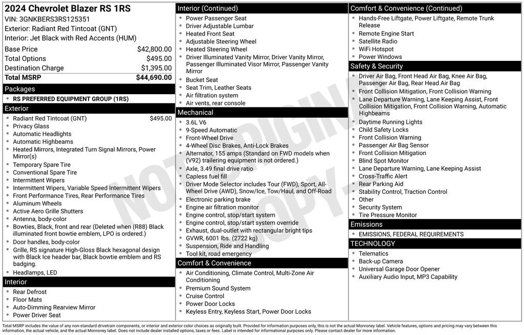 Used 2024 Chevrolet Blazer RS image 6