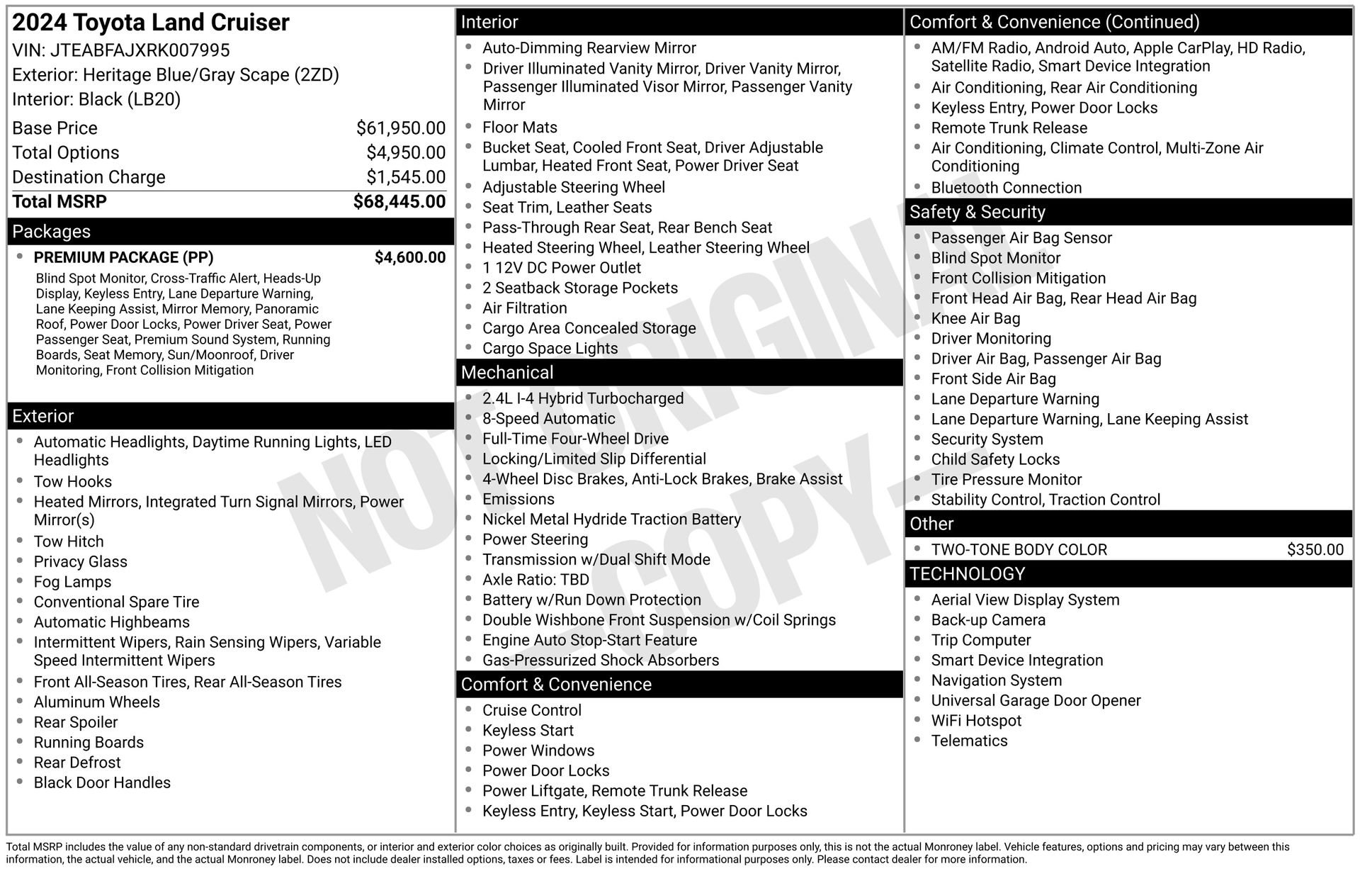 Used 2024 Toyota Land Cruiser w/ Premium Package AWD/4WD image 32