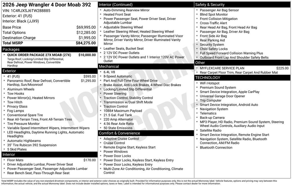 New 2026 Jeep Wrangler Unlimited Rubicon 392 AWD/4WD image 6