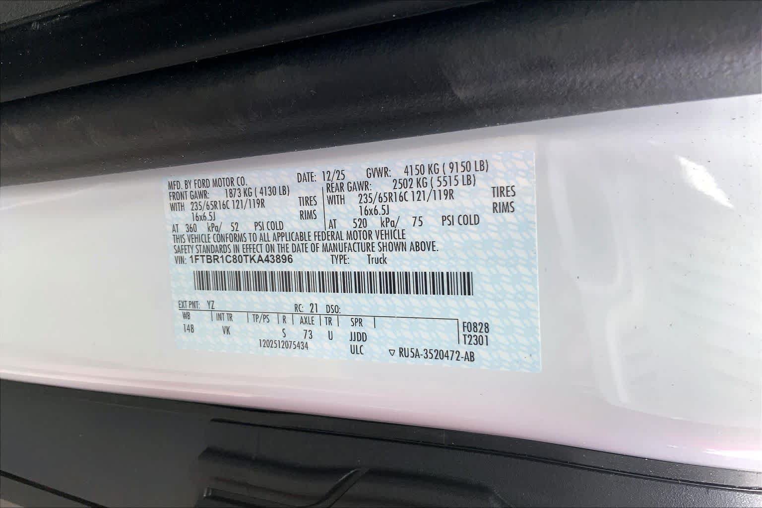 New 2026 Ford Transit 250 148 Medium Roof w/ Load Area Protection Package RWD image 16