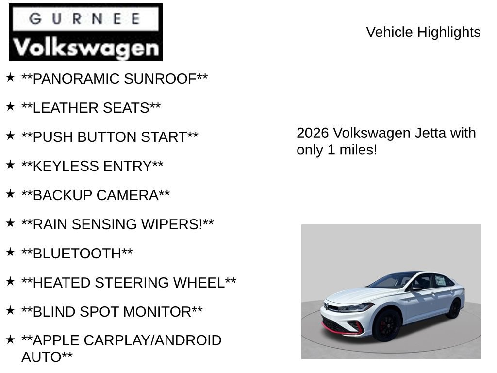 New 2026 Volkswagen Jetta GLI Autobahn FWD image 8