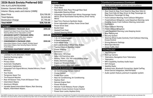 New 2026 Buick Envista Preferred w/ Convenience I Package FWD image 3