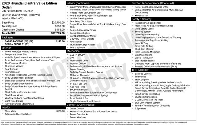 Used 2020 Hyundai Elantra Value Edition w/ Cargo Package (C1) FWD image 25