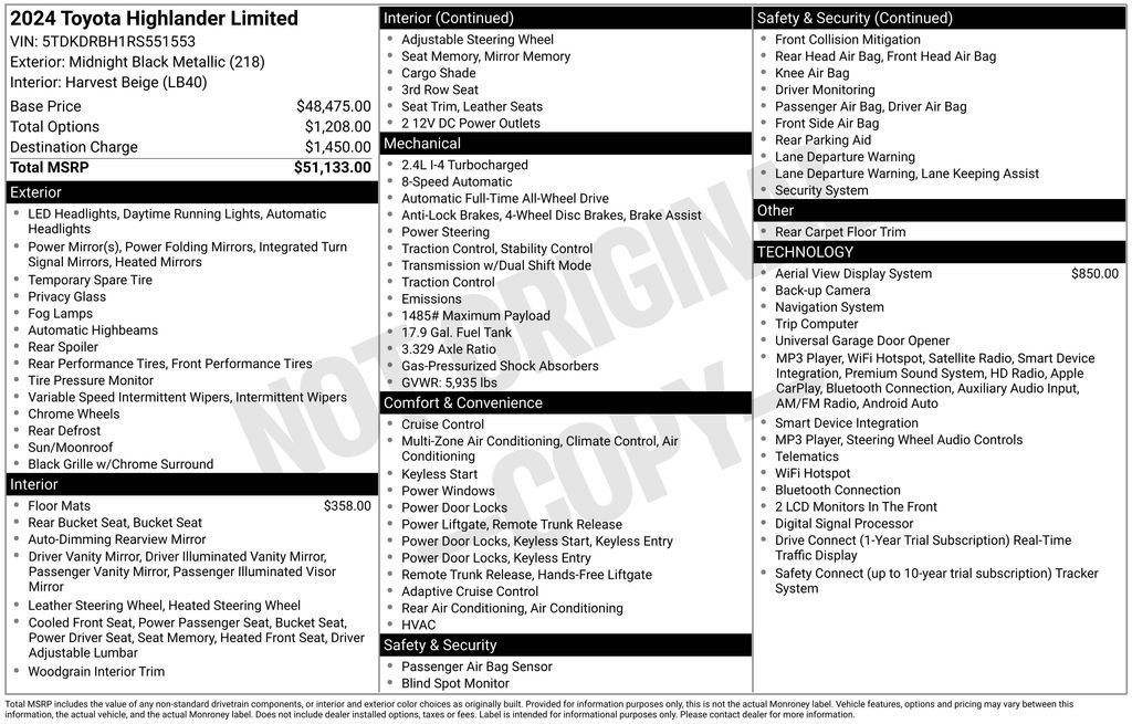 Certified 2024 Toyota Highlander Limited AWD/4WD image 25